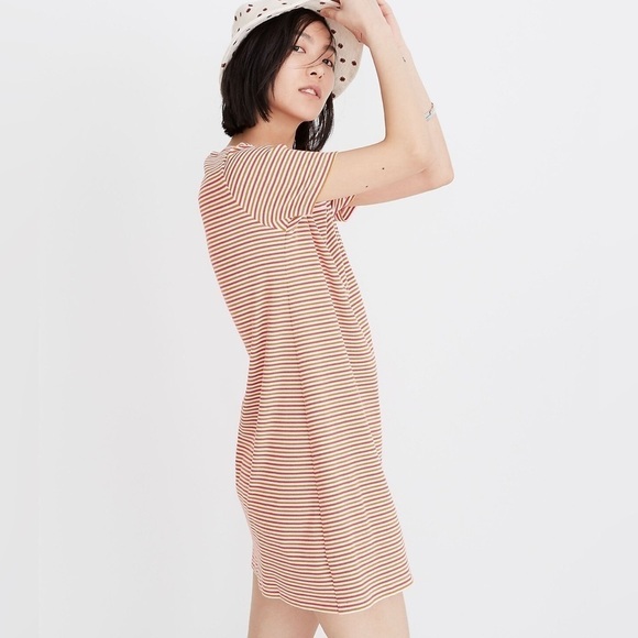 Madewell Swingy Tee A-Line Dress in Stripe Women’s Size Small - Picture 3 of 8
